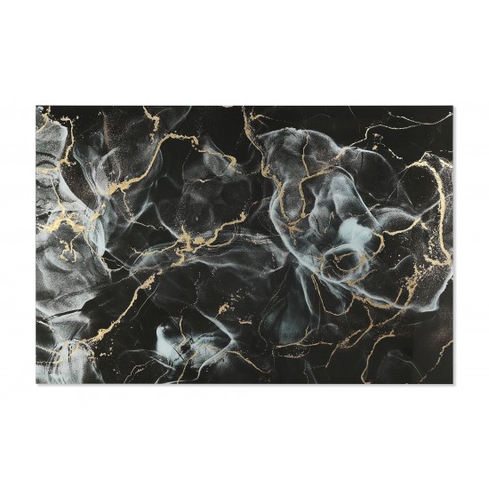 Tablou Abstract Blue Golden din Sticla 150x100cm Tablouri