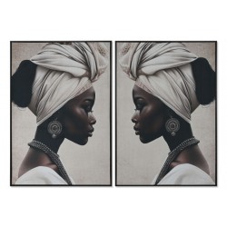 Tablou African Woman White Brown 83x123cm 