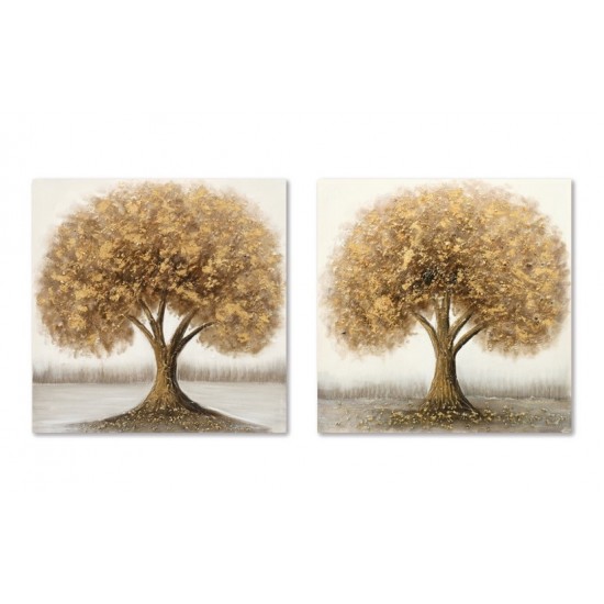 Tablou Golden Tree 80x3x80cm Tablouri pe Canvas