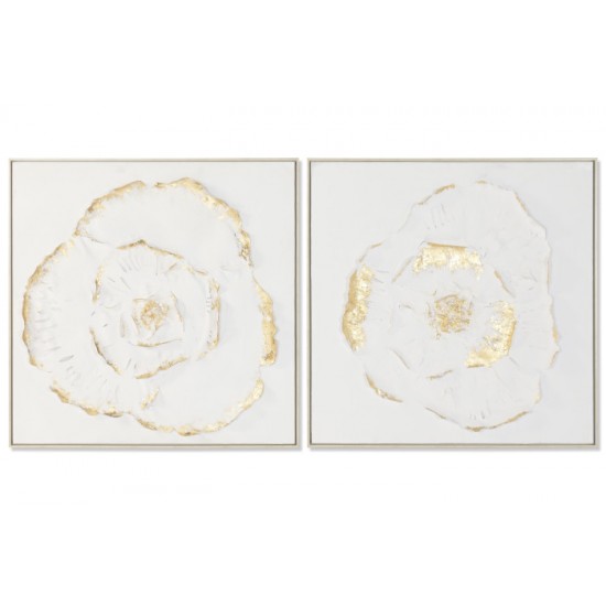 Tablou White Golden Flower 83x5x83cm Tablouri