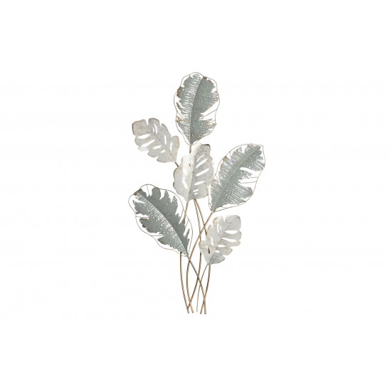 Decoratiune Mint Green Leaves din Metal 57x6x103cm Tabluri din Metal