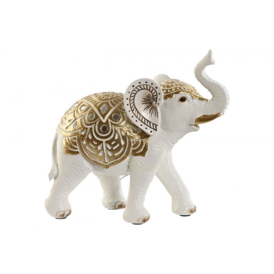 Elefant White Gold din Rasina 15x6x14cm Decorațiuni