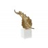Decoratiune Golden Leaf din Aluminiu cu Marmura 20x7x22cm