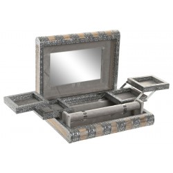 Cutie pentru Bijuterii Silver din Lemn cu Aluminiu 27x21x7cm