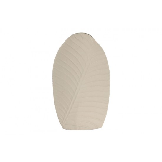 Vaza White Leaf din Metal 26x11x41cm Decorațiuni