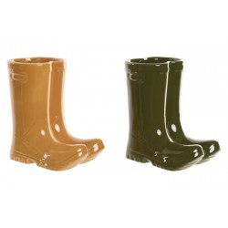 Vaza Yellow Green Boot din Ceramica 21x15x23cm 