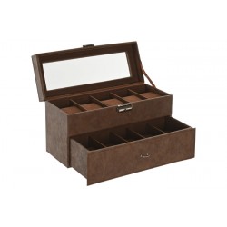 Cutie pentru Bijuterii Brown din MDF cu PU 28x11x16cm 
