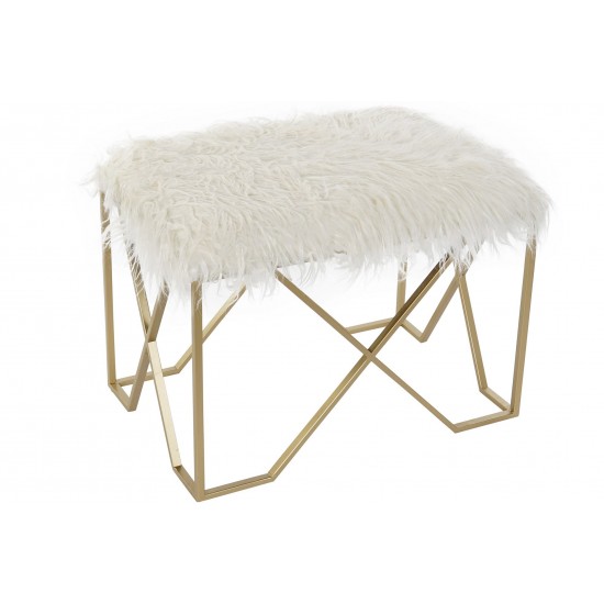 Taburet White Golden 60x40x45cm Taburete