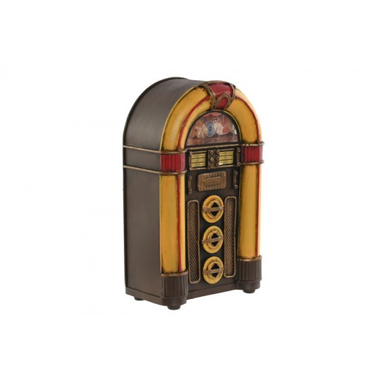 Decoratiune Yellow Jukebox din Metal 15x8x24cm Decorațiuni