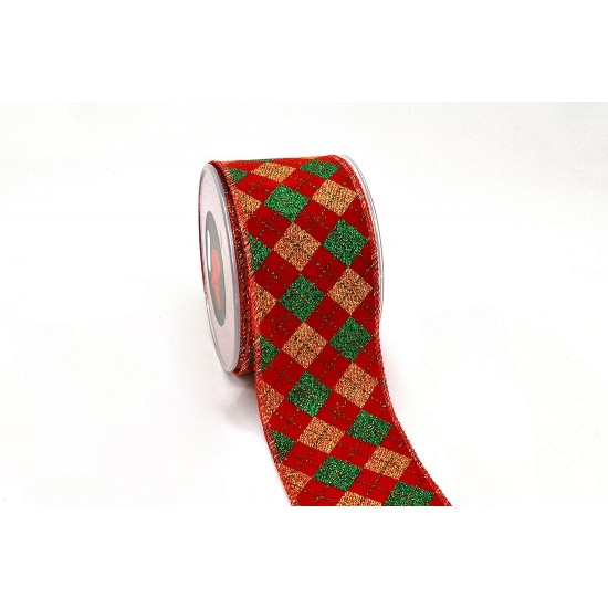 Rola Catifea Red Green  6,7cmx9m Decoratiuni Craciun