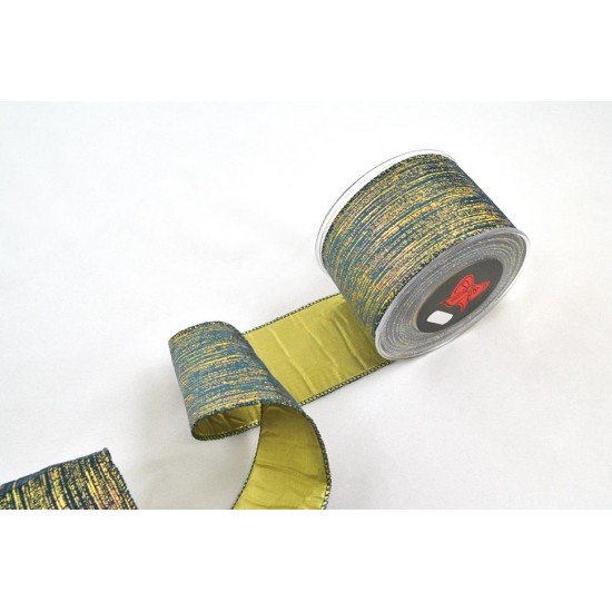 Rola Craciun Green Gold 6.7cmX4.5m Decoratiuni Craciun