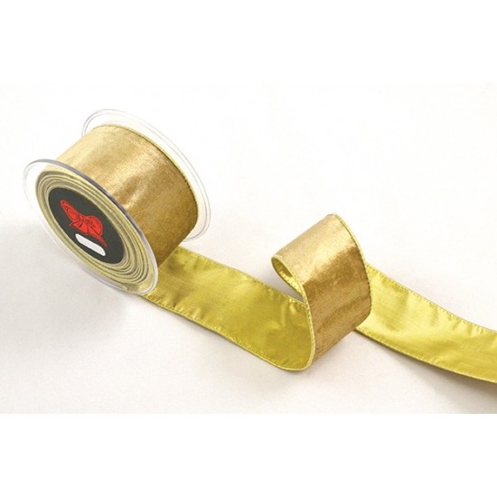 Rola Velvet Ribbon Gold Back 7.2cmx4.5m Decorațiuni