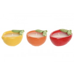 Suport pentru Lumanare Multicolor Fruits din Ceramica 14x10x6cm