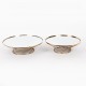 Set 2 Platouri cu Picior Golden din Metal cu Oglinda D35x10cm / D30x10cm/819-00176 Tavi Decorative